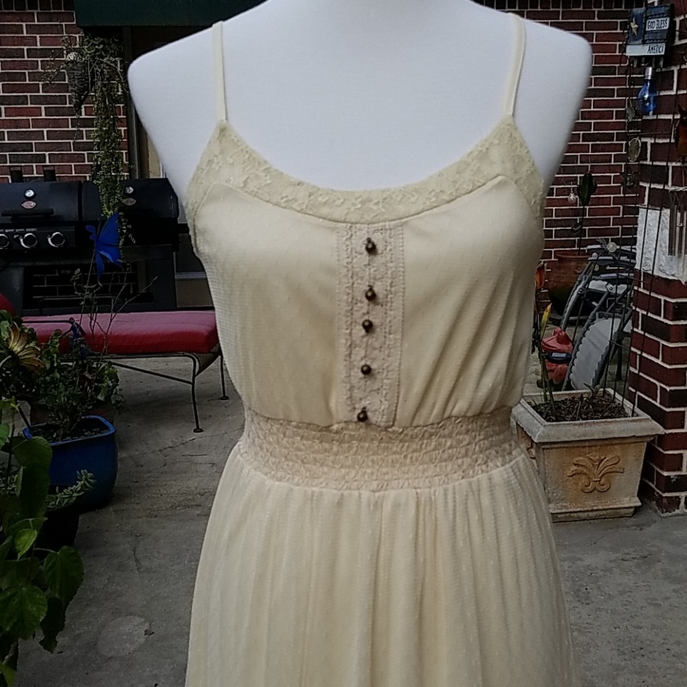 Double zero Cream vintage Bohemian lace dress - Picture 2 of 5